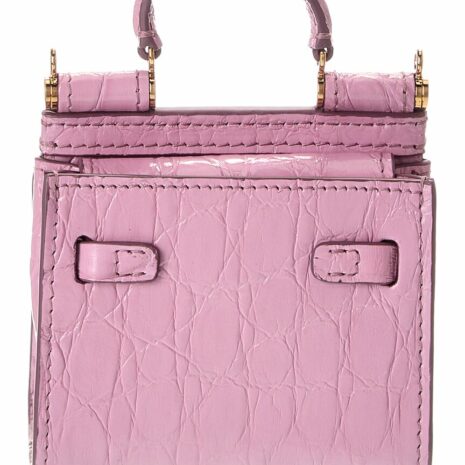 Dolce & Gabbana Sicily Micro Croc-Embossed Leather Tote