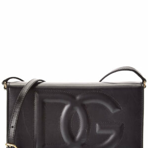 Dolce & Gabbana Dg Logo Leather Phone Bag (Authentic Pre-Loved) ONE SIZE Black