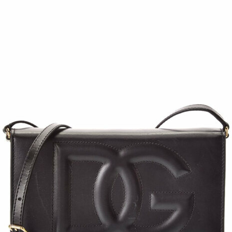 Dolce & Gabbana Dg Logo Leather Phone Bag (Authentic Pre-Loved) ONE SIZE Black