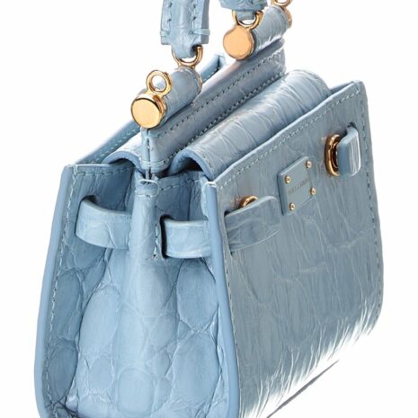 Dolce & Gabbana Sicily Micro Croc-Embossed Leather Tote
