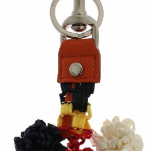 Dolce & Gabbana Dolce Gabbana Keychain Multicolor Raffia Pompoms ONE SIZE Multicolor