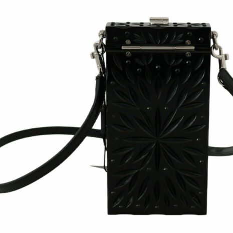 Dolce & Gabbana Sicily Box Crossbody Bag in Black Patent Leather