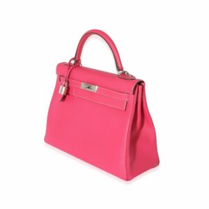 Hermes Kelly 32 Rose Tyrien Rubis Epsom Candy Retourne