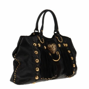Gucci New Limited Edition Babouska Fringed Tote Black With Studs