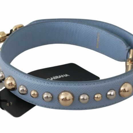 Dolce & Gabbana Studded Leather Bag Strap - Light Blue