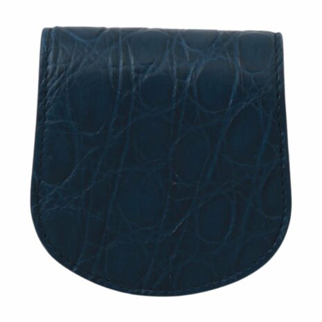 Dolce & Gabbana Crocodile Embossed Leather Coin Purse - Blue