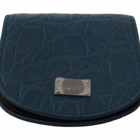 Dolce & Gabbana Crocodile Embossed Leather Coin Purse - Blue