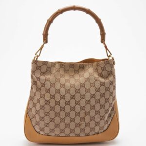 New Gucci Bag with Bamboo Handle - Beige GG Canvas