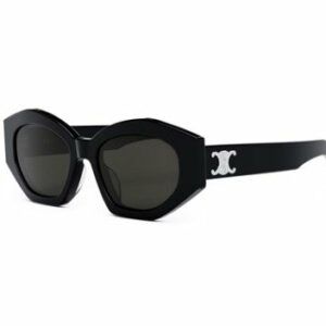 Celine Triomphe CL40238U 01A  Shiny Black/Smoke Oval Women's Sunglasses