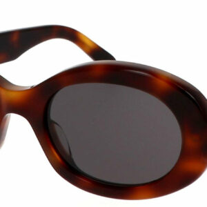 Celine Triomphe CL40194U 53A Shiny Havana Smoke Grey Oval Women's Sunglasses