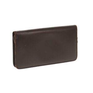 Gucci Brown Smooth Leather Bamboo Zip Long Wallet