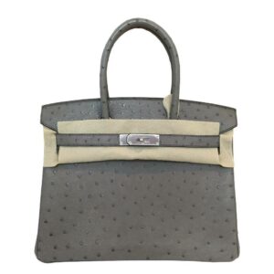 Hermes Birkin 30 Ostrich Gris Tourterelle Bag