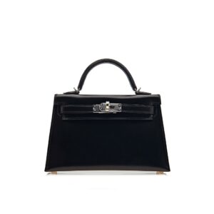 Hermes Kelly 20 Sellier Mini Noir Box Leather