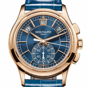 Patek Philippe Complication Sunburst Blue Rose Gold Dial Watch 5905R-010