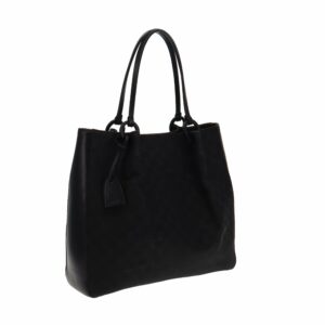Gucci New Black GG Tote Rouched