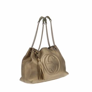 Gucci Gold Metallic Soho Chain Bag
