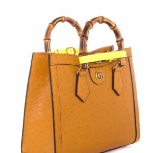 Gucci Mini Diana Tan Ostrich Handbag NWT