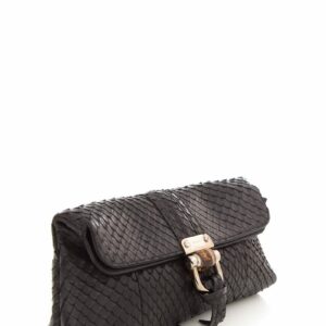 Gucci Black Python Clutch