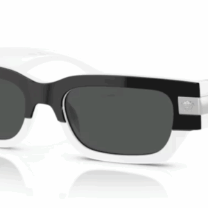 Versace VE4465F 545987 Black-White/Dark Grey Rectangular Women's Sunglasses