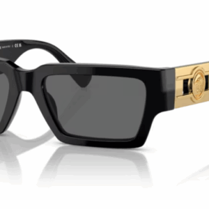 Versace 0VE4459F GB1/87 Black/Dark Grey Rectangular Men's Sunglasses
