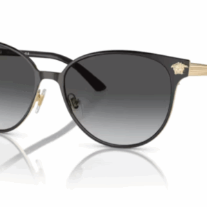 Versace 0VE2168 1377T3  Black / Grey gradient Oval Women's Sunglasses