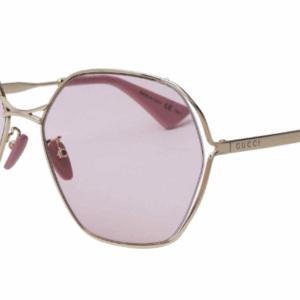 Gucci GG0818SA 003 Gold/Pink Square Women's Sunglasses