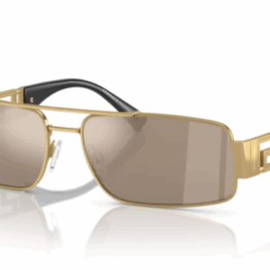 Versace 0VE2257 10025A Gold/ Brown Rectangular Men's Sunglasses