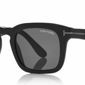 Tom Ford FT 0751-F-N Dax 01A Shiny Black/Gray Square Men's Sunglasses