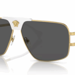 Versace VE2251 147187 Gold/Dark Grey Rectangular Men's Sunglasses