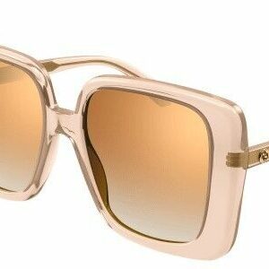Gucci GG1314S 005 Beige/Brown Mirrored Oversized Square Women's Sunglasses