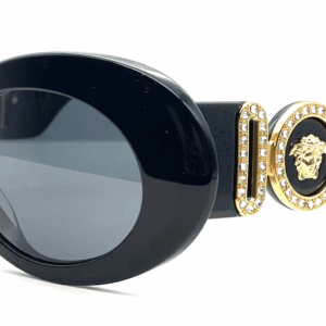 Versace VE4426BU GB1/87 Black-Gold/Dark Gray Oval Women's Sunglasses