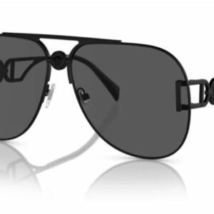 Versace 0VE2255 126187 - Matte black / Dark Grey Wide Men's Sunglasses