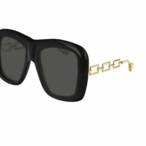 Gucci GG 0499 S 001 Black Gold Oversized Unisex  Sunglasses