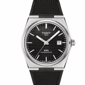 Tissot PRX Powermatic 80 Black Dial Rubber Strap 40mm Men's Watch T1374071705100