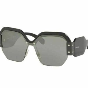 Miu Miu 0MU 09SS 1AB4S1 Black/Gray Silver Mirror Sunglasses