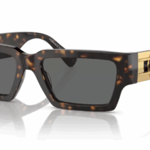 Versace 0VE4459F 108/87 Havana/Dark Grey Rectangular Men's Sunglasses