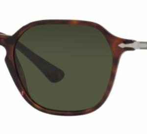 Persol 0PO3256S 24/31 Havana/Green Square Unisex Sunglasses