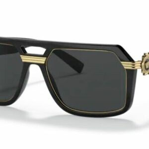 Versace 0VE4399 GB1/87 Black/Dark Grey Wide Rectangle Men's Sunglasses