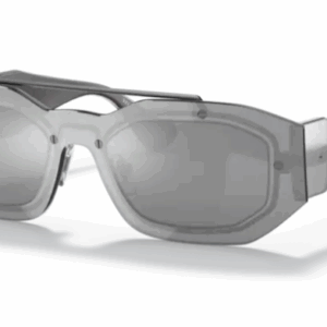 Versace 0VE2235 10016G Transparent grey mirror silver Oval Men's Sunglasses