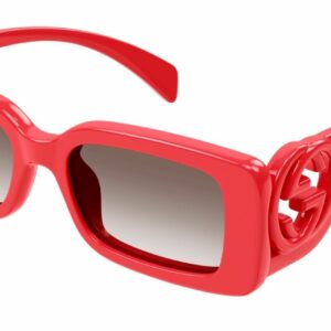 Gucci GG1325S 005 Red/Brown Gradient Narrow Rectangular Women's Sunglasses