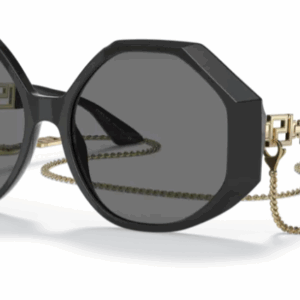 Versace 0VE4395 534587 - Black/ Dark grey Square Women's Sunglasses