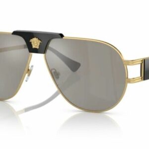 Versace 0VE2252 10026G - Gold / Light grey mirror silver Men's Sunglasses