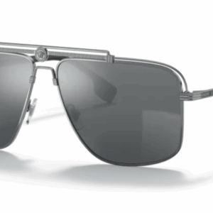 Versace VE2242 10016G Gunmetal/ Light grey Rectangular 61mm Men's Sunglasses
