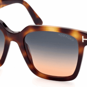 Tom Ford FT 0952 Selby 53P Med Blonde Havana Blue/Orange Grad Female Sunglasses