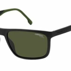 Carrera 8047/S 07ZJ/UC Black Green/Green Polarized Rectangle Men's Sunglasses