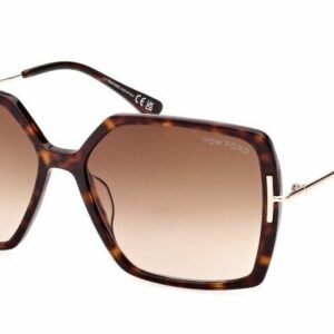 Tom Ford FT1039 Joanna 52F Shiny Dark Havana/Brown Gradient Women's Sunglasses