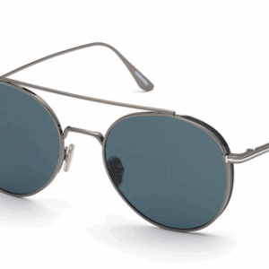 Tom Ford FT 0826 Declan 12V Ruthenium/Teal Pilot Men's Sunglasses