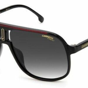 Carrera 1047/S 0OIT/9O Black Red/Gray Shaded Rectangle Men's Sunglasses