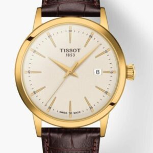 Tissot Classic Dream Brown leather Strap Ivory Dial Men's Watch T1294103626100
