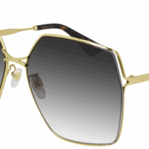 Gucci GG 0817S 001 Gold/Grey Gradient Square Women's Sunglasses